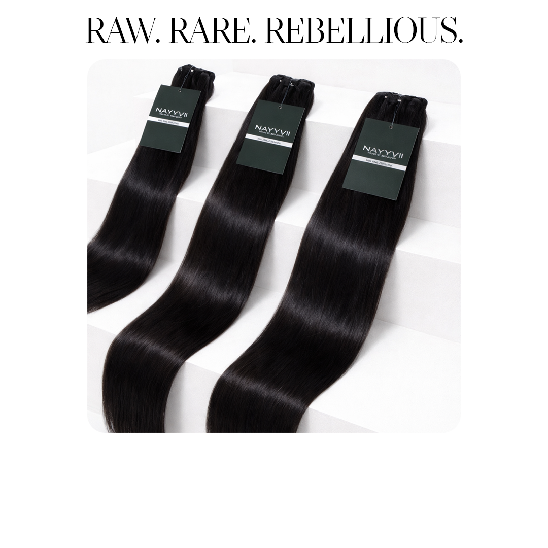 NAYYVII House of Seduction signature Tempess Straight raw hair, smooth, durable, and perfect for creating natural-looking protective styles.